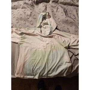 Adidas Girls Youth Large Long Sleeve Hooded Shirt Pink Green White